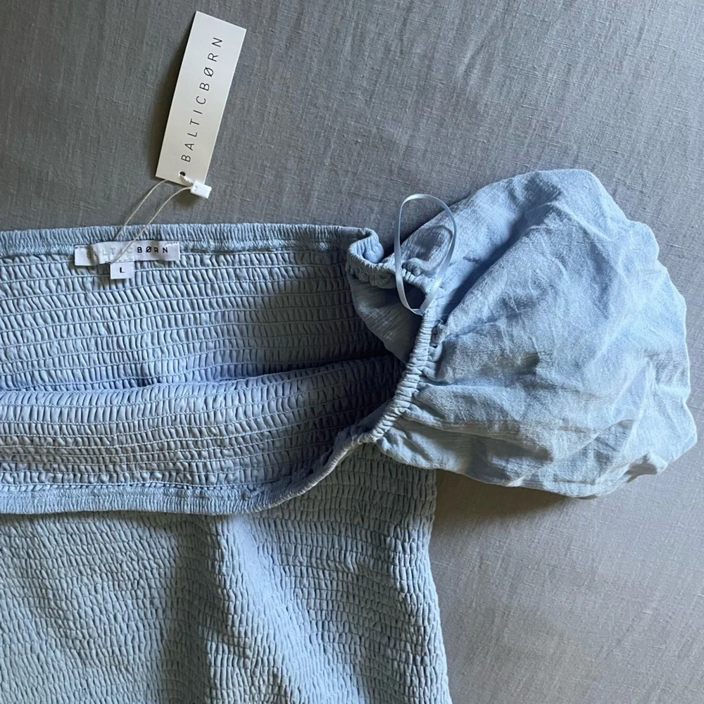 Baltic Born Alana Blue Ruched Off-Shoulder Midi Dress - Picture 3 of 3